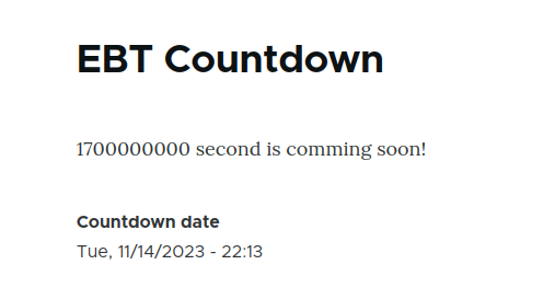 EBT Countdown